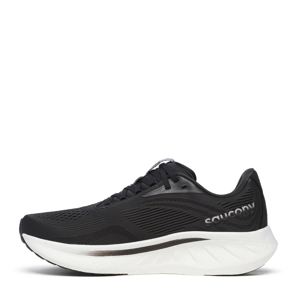 Men's Saucony Ride 18 Running Shoe BLACK  WHITE S21000-100