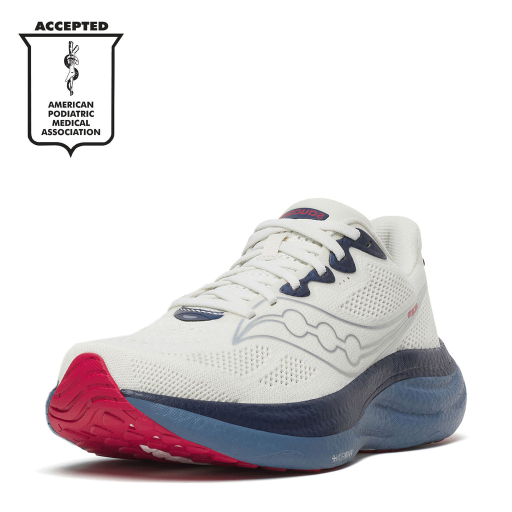 Men's Saucony Ride 19 Running Shoe IVORY / STORM S21055-146