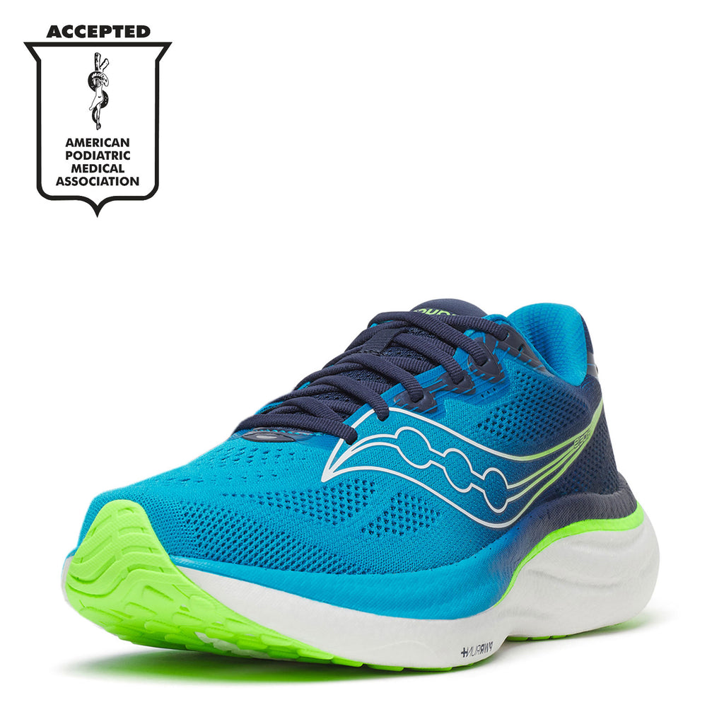 Men's Saucony Ride 19 Running Shoe COBALT / SLIME S21055-150