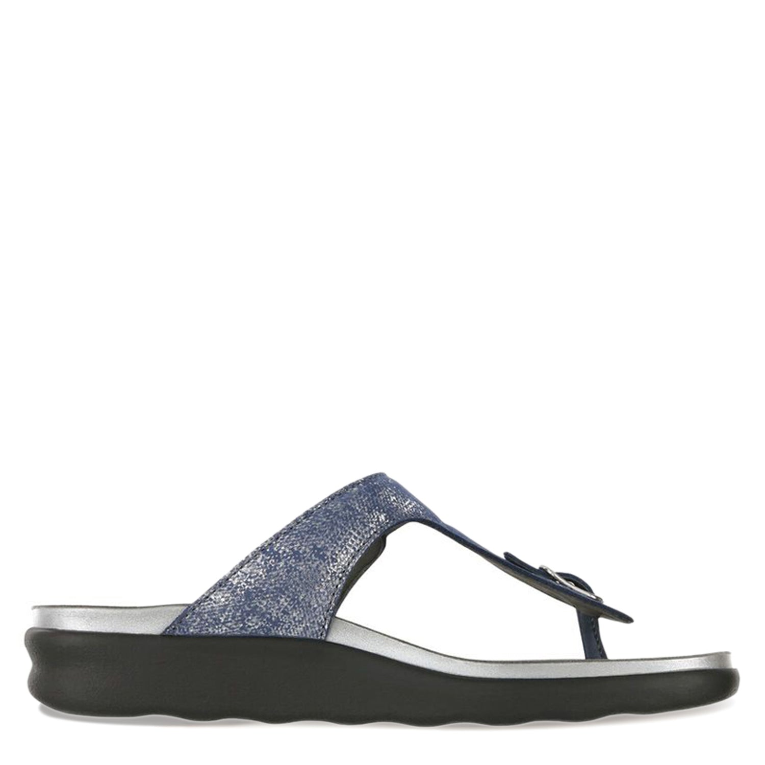 Peltz Shoes  Women's SAS Sanibel Thong Sandal SILVER BLUE SANIBEL SILBLUE