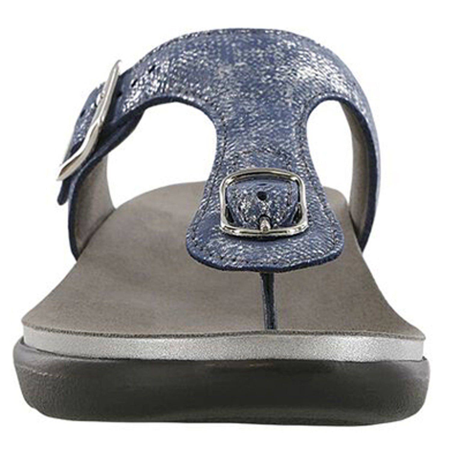 Peltz Shoes  Women's SAS Sanibel Thong Sandal SILVER BLUE SANIBEL SILBLUE