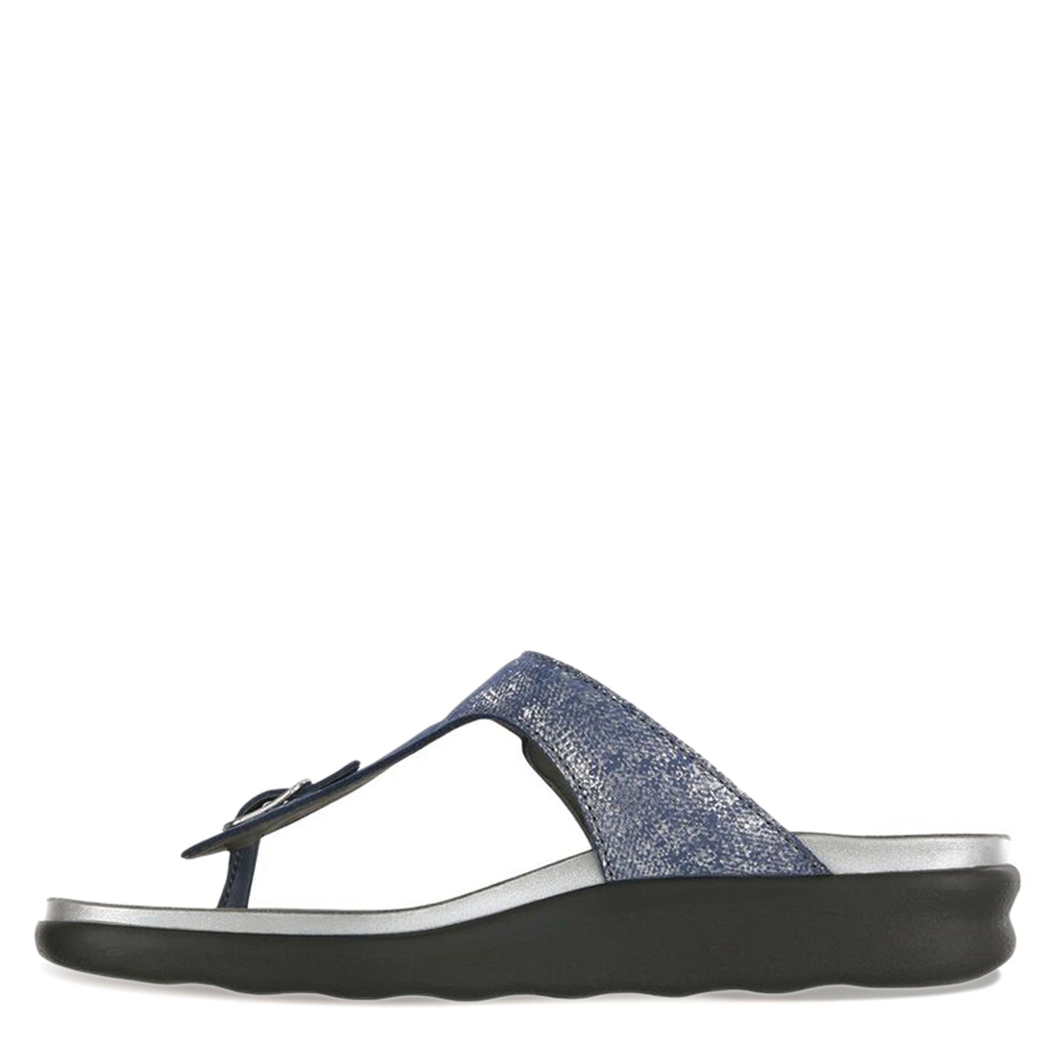 Peltz Shoes  Women's SAS Sanibel Thong Sandal SILVER BLUE SANIBEL SILBLUE