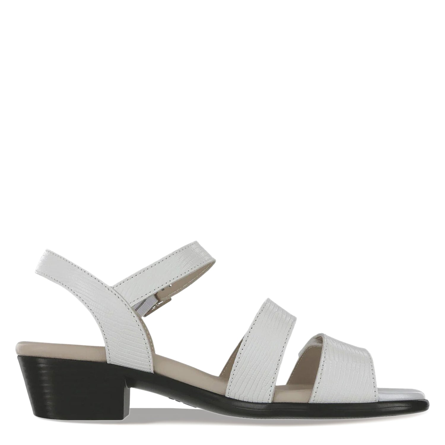 Peltz Shoes  Women???s SAS Savanna Sandal WHITE LIZARD PRINT SAVANNA WHITE