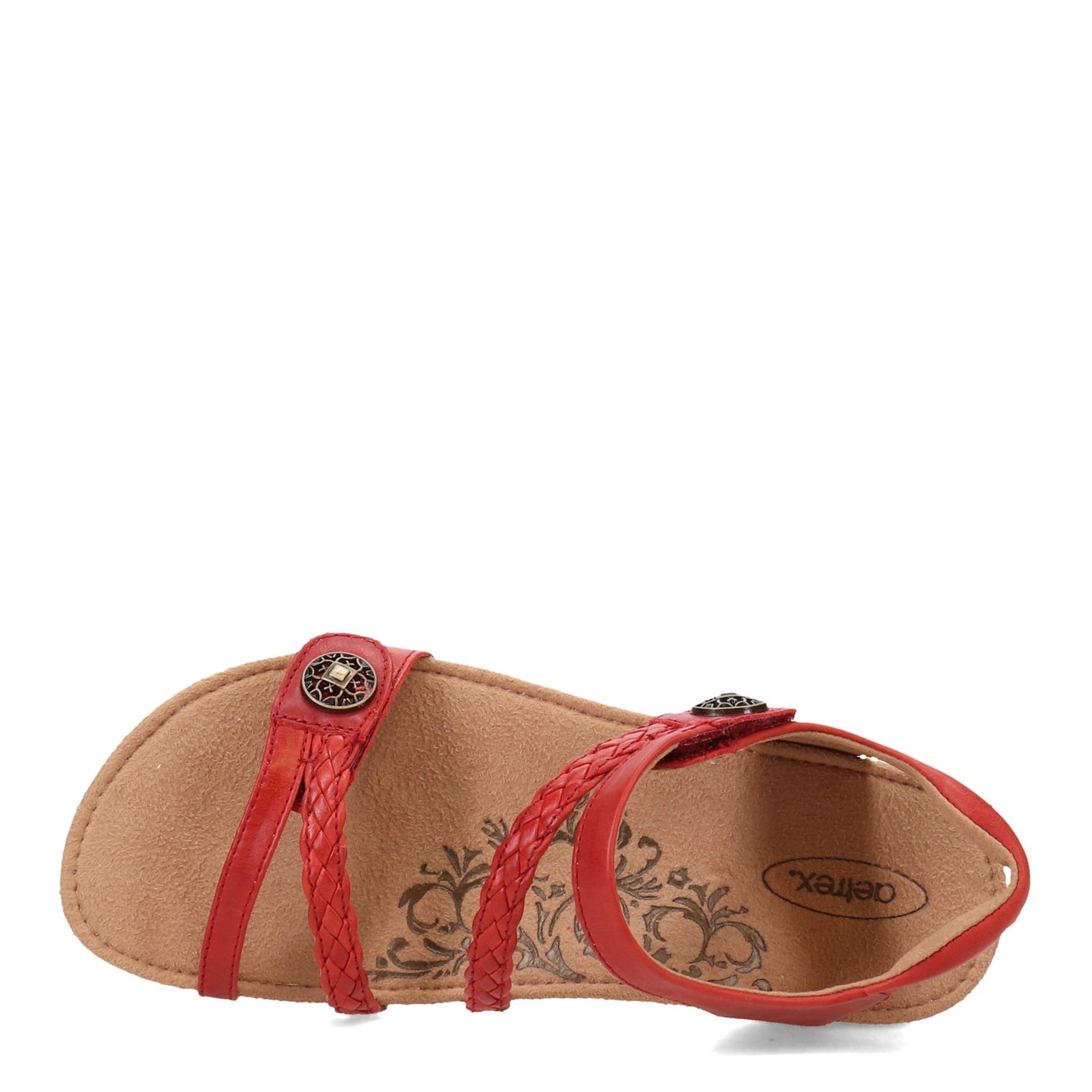 Peltz Shoes  Women's Aetrex Jillian Sandal RED SC368
