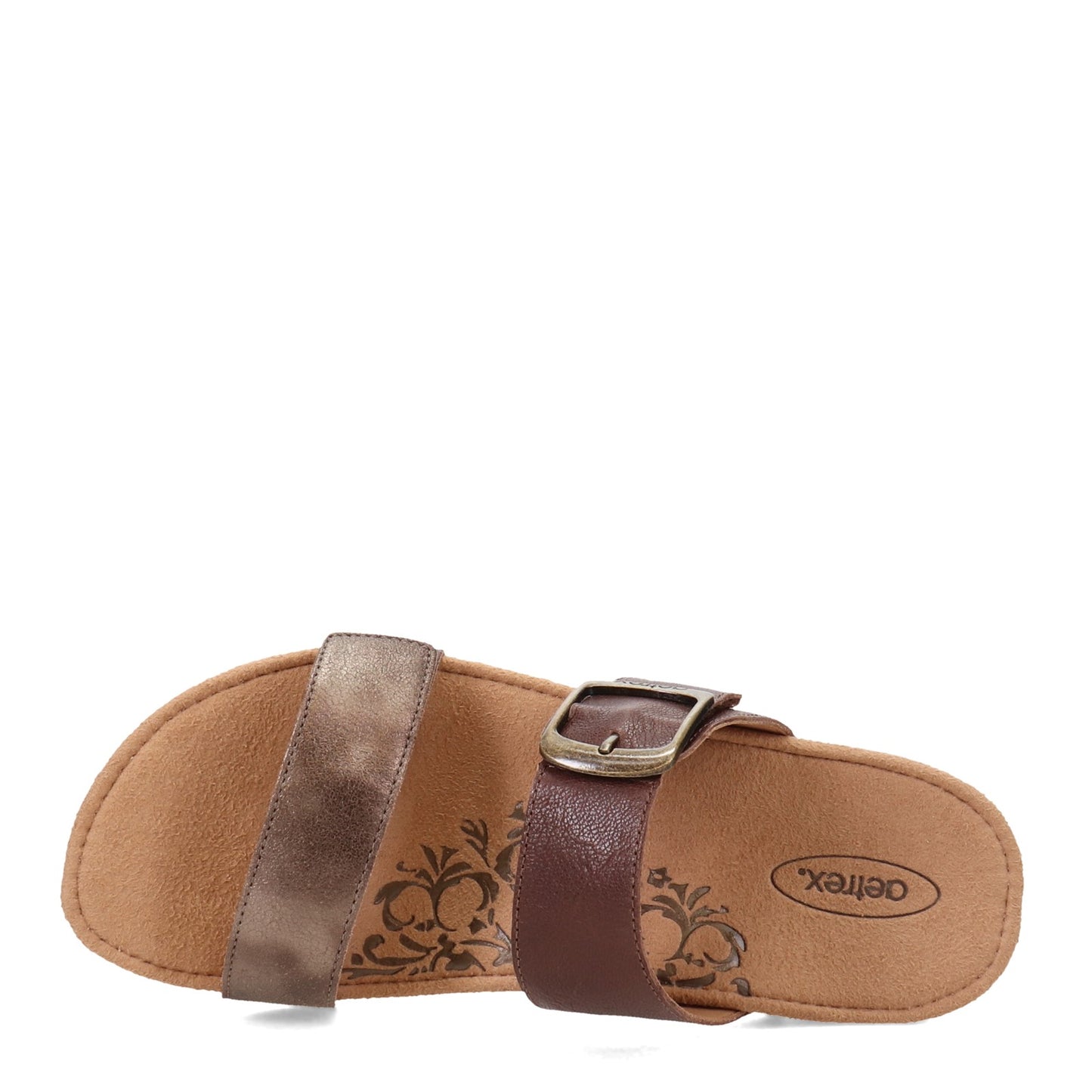 Peltz Shoes  Women's Aetrex Daisy Sandal BROWN SC542