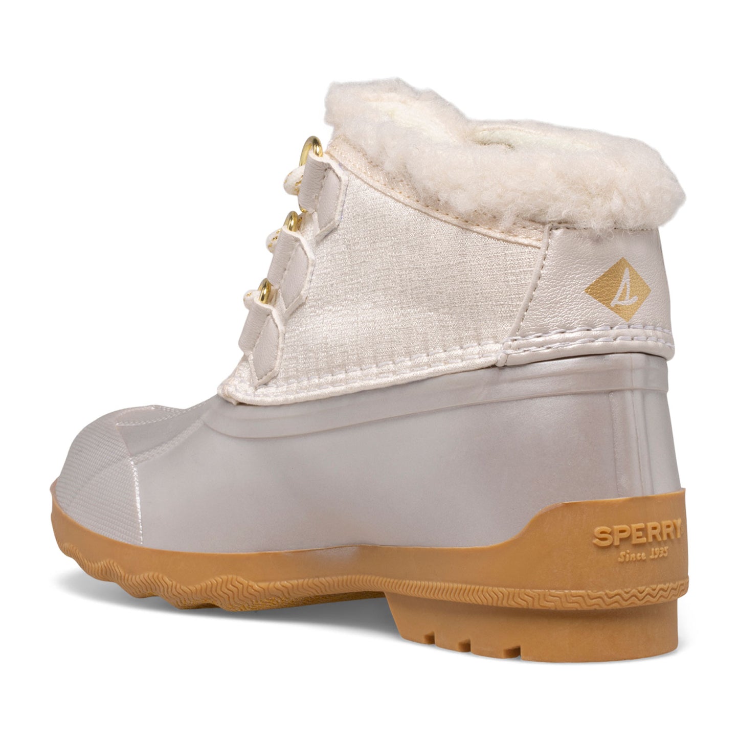 Peltz Shoes  Girl's Sperry Kids Port Alpine Boot - Little Kid & Big Kid WHITE SCK166207