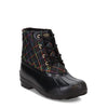 Peltz Shoes  Girl's Sperry Kids Port Boot - Little Kid & Big Kid BLACK RAINBOW SCK166394