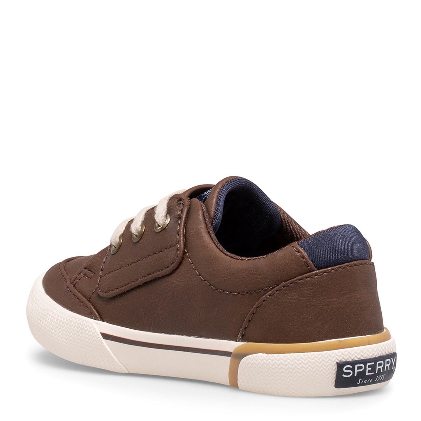 Peltz Shoes  Boy's Sperry Harbor Tide JR Sneaker - Toddler & Little Kid BROWN SCL265022