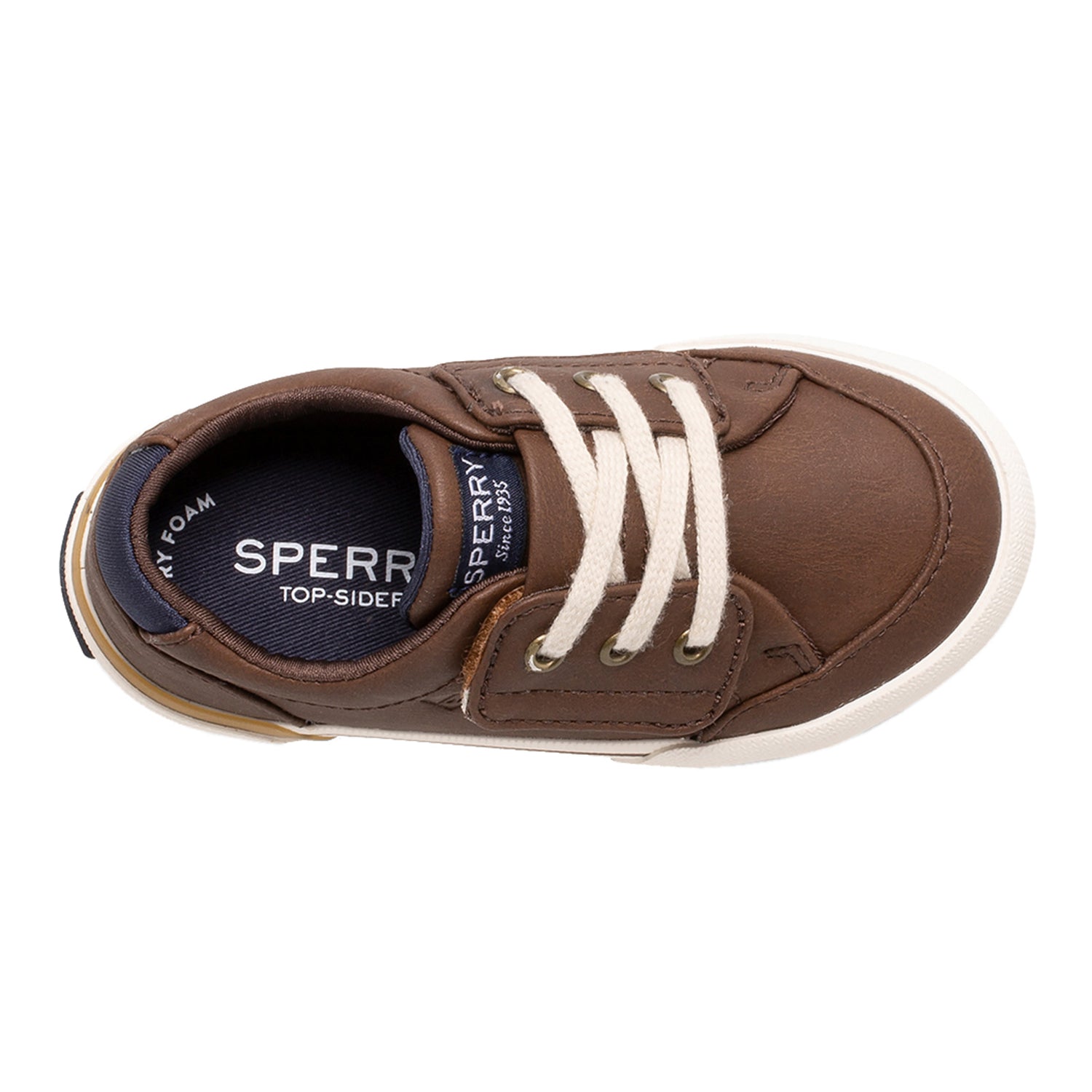 Peltz Shoes  Boy's Sperry Harbor Tide JR Sneaker - Toddler & Little Kid BROWN SCL265022