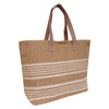 Peltz Shoes  Women's Bueno Stripe Tote Straw Handbag Sand SDL003-230