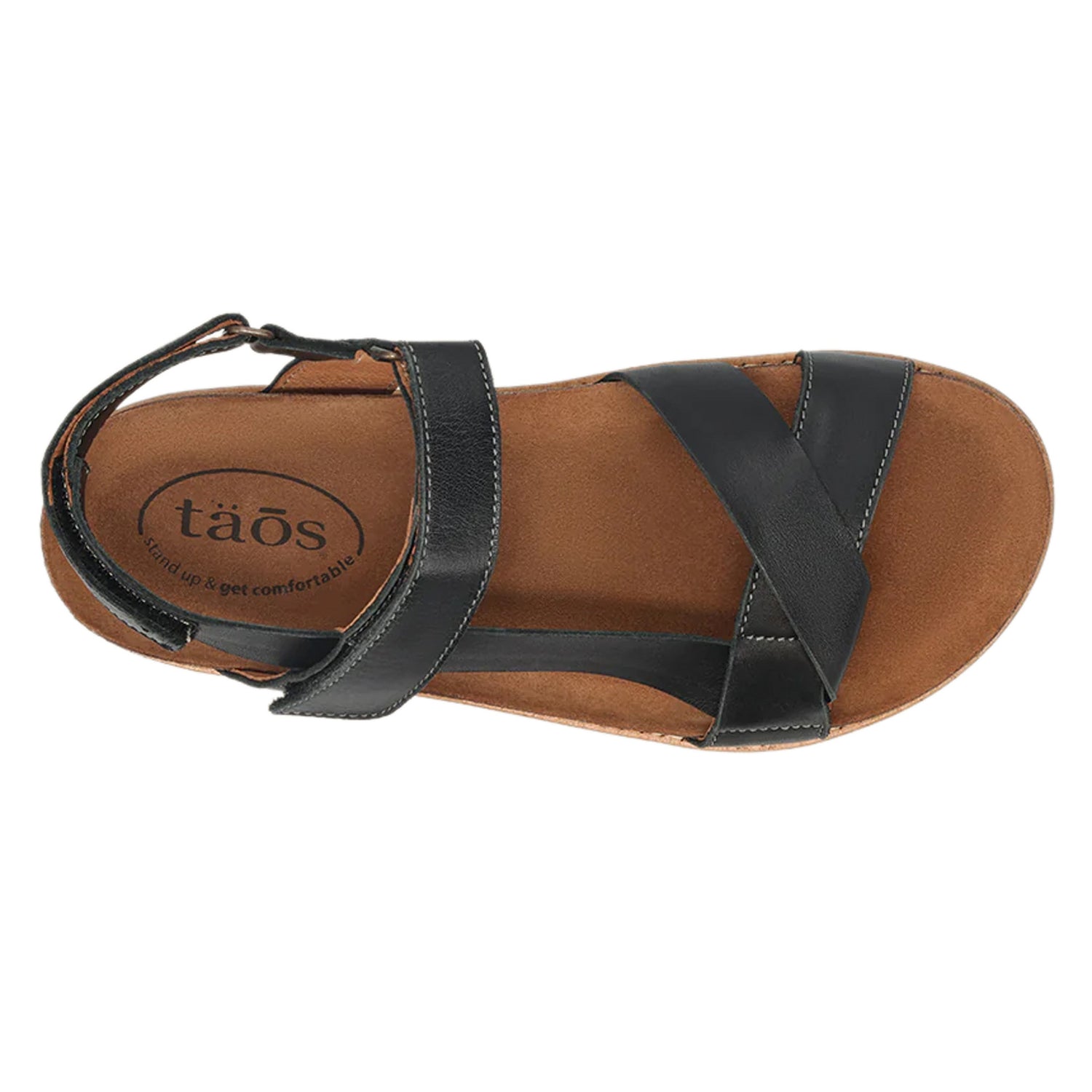 Peltz Shoes  Women's Taos Sideways Sandal Black SDW-8372-BLK