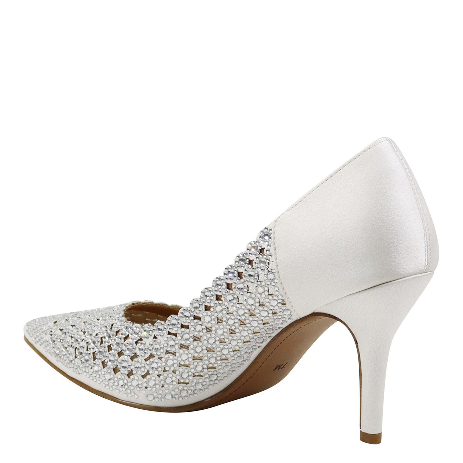 Peltz Shoes  Women's J Renee Sesily Pump White Satin SESILY-SAWHT