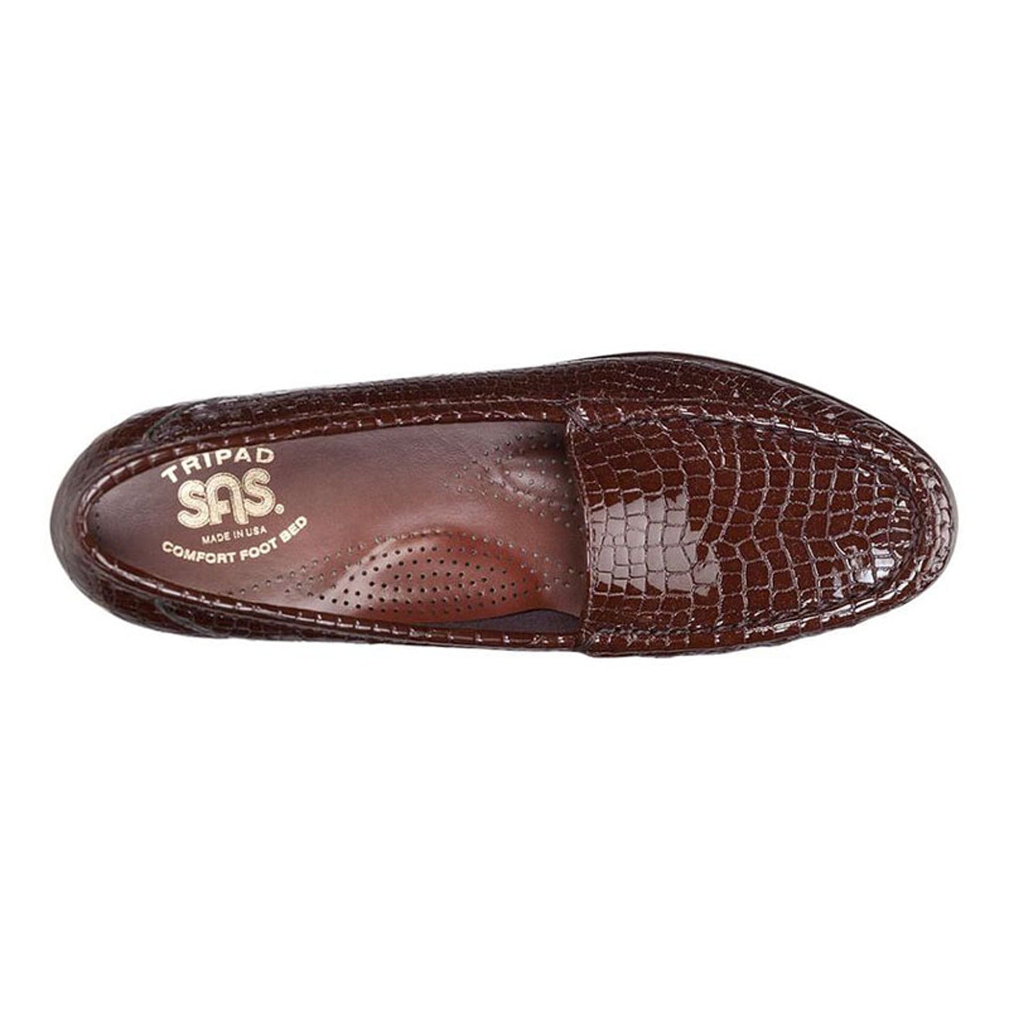 Peltz Shoes  Women's SAS Simplify Loafer BROWN CROC SIMPLIFY BRNCRC