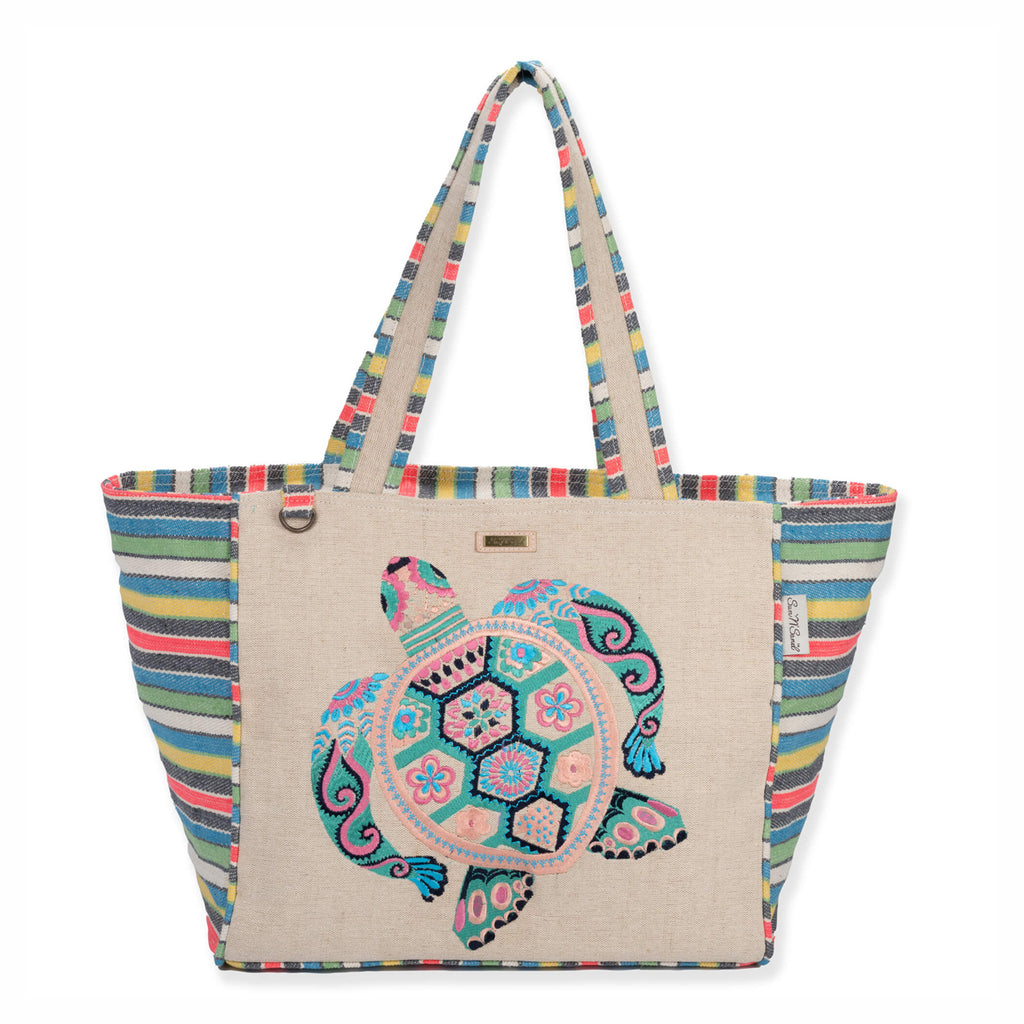 Women's Sun N Sand, Turtle Mandala Tote