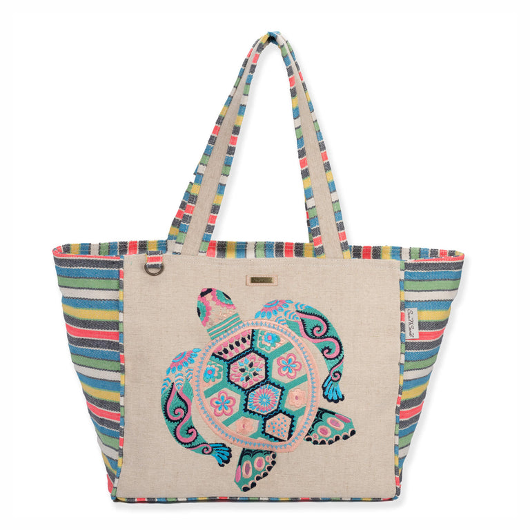Women's Sun N Sand, Turtle Mandala Tote