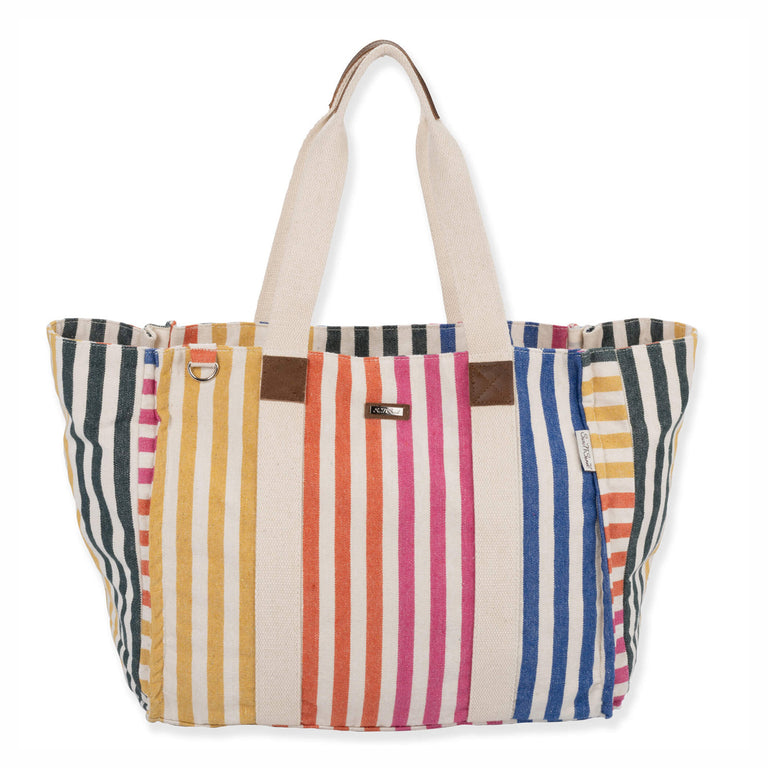Women's Sun N Sand, Multi Stripes Tote