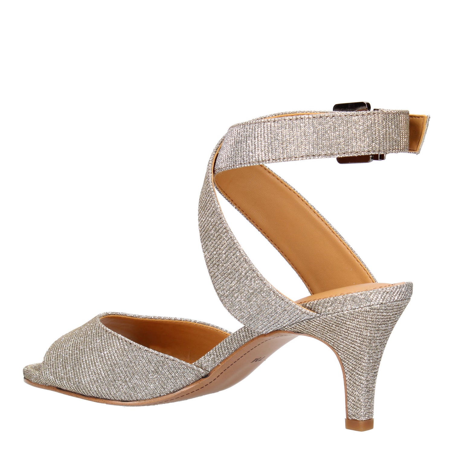 Peltz Shoes  Women's J Renee Soncino Sandal Pewter Glitter SONCIN-GFPEW