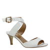 Peltz Shoes  Women's J Renee Soncino Sandal White Leather SONCIN-KIWHT