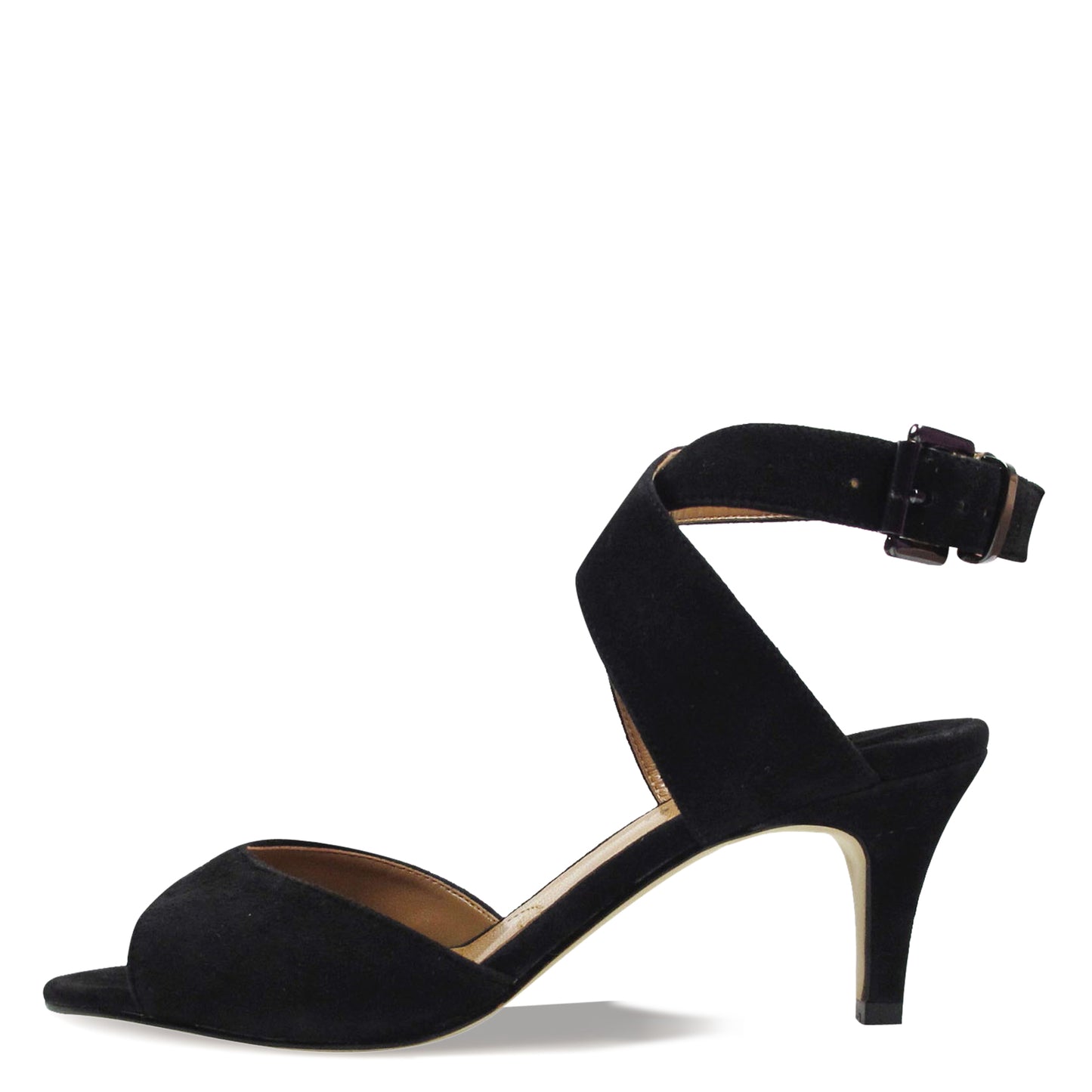 Peltz Shoes  Women's J Renee Soncino Sandal Black Suede SONCIN-SUBLK