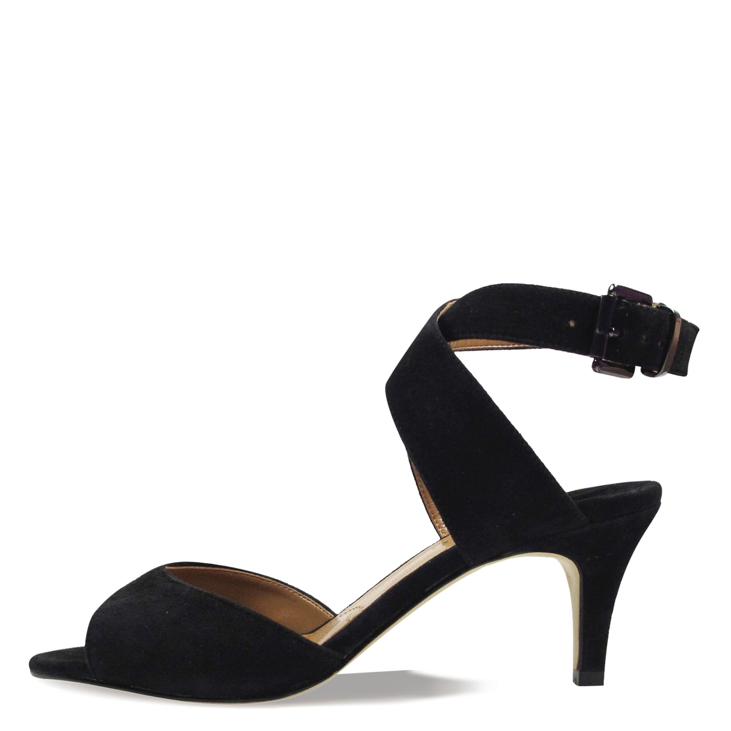 Peltz Shoes  Women's J Renee Soncino Sandal Black Suede SONCIN-SUBLK