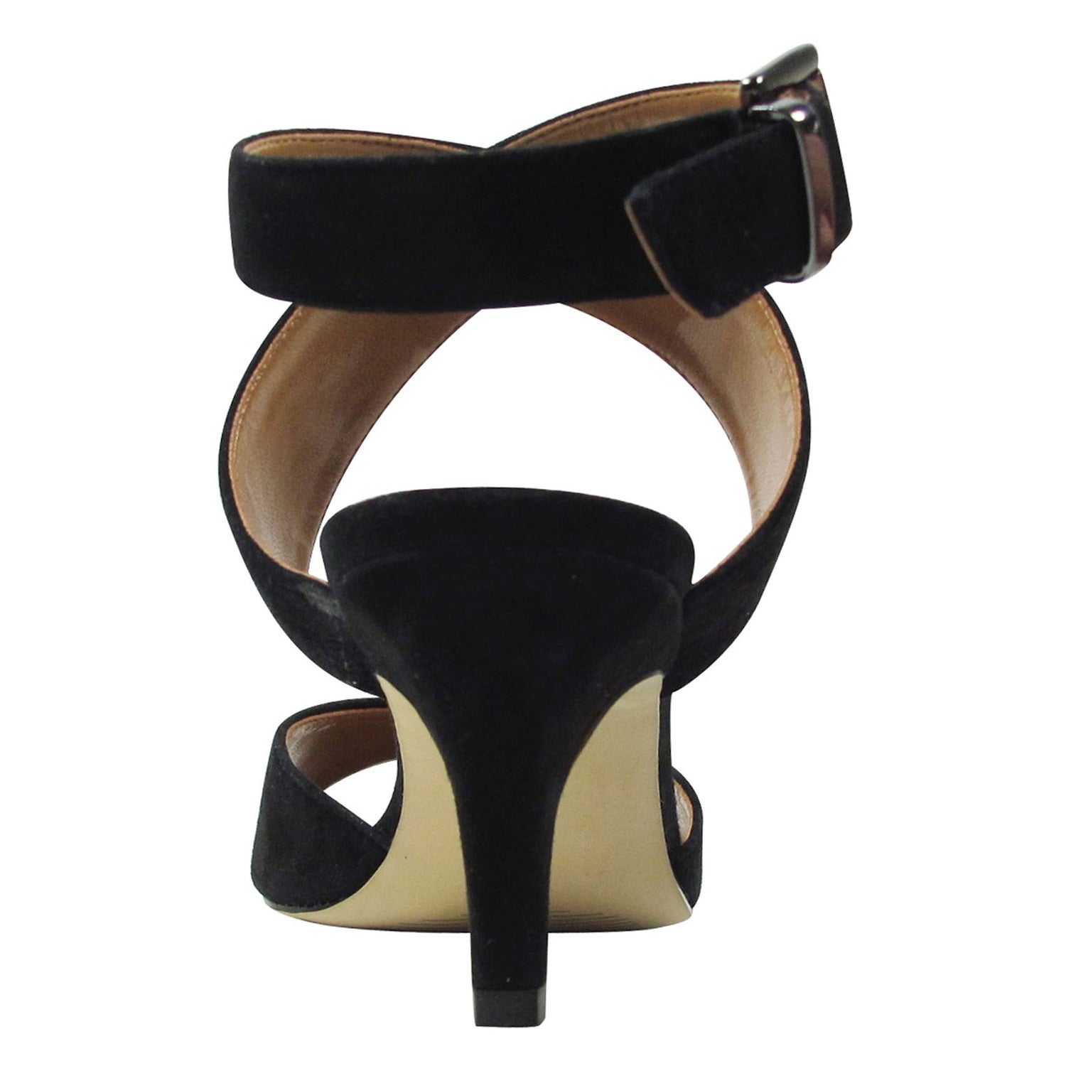Peltz Shoes  Women's J Renee Soncino Sandal Black Suede SONCIN-SUBLK