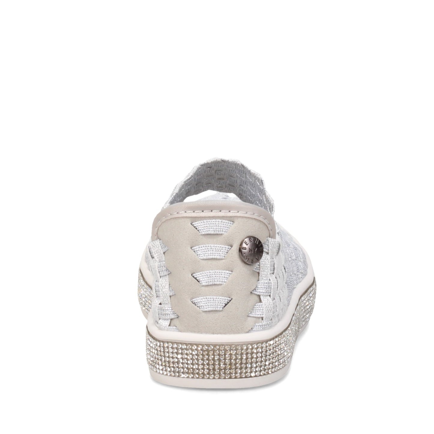 Peltz Shoes  Girl's Bernie Mev Spark Sydney Slip-On - Toddler & Little Kid WHITE SHIMMER SPARKSYDNEYK-WH