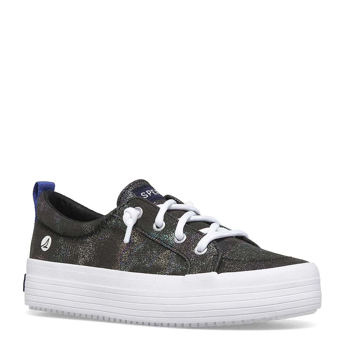 Peltz Shoes  Girl's Sperry Crest Vibe Platform Sneaker - Little Kid & Big Kid Black Multi STK167236