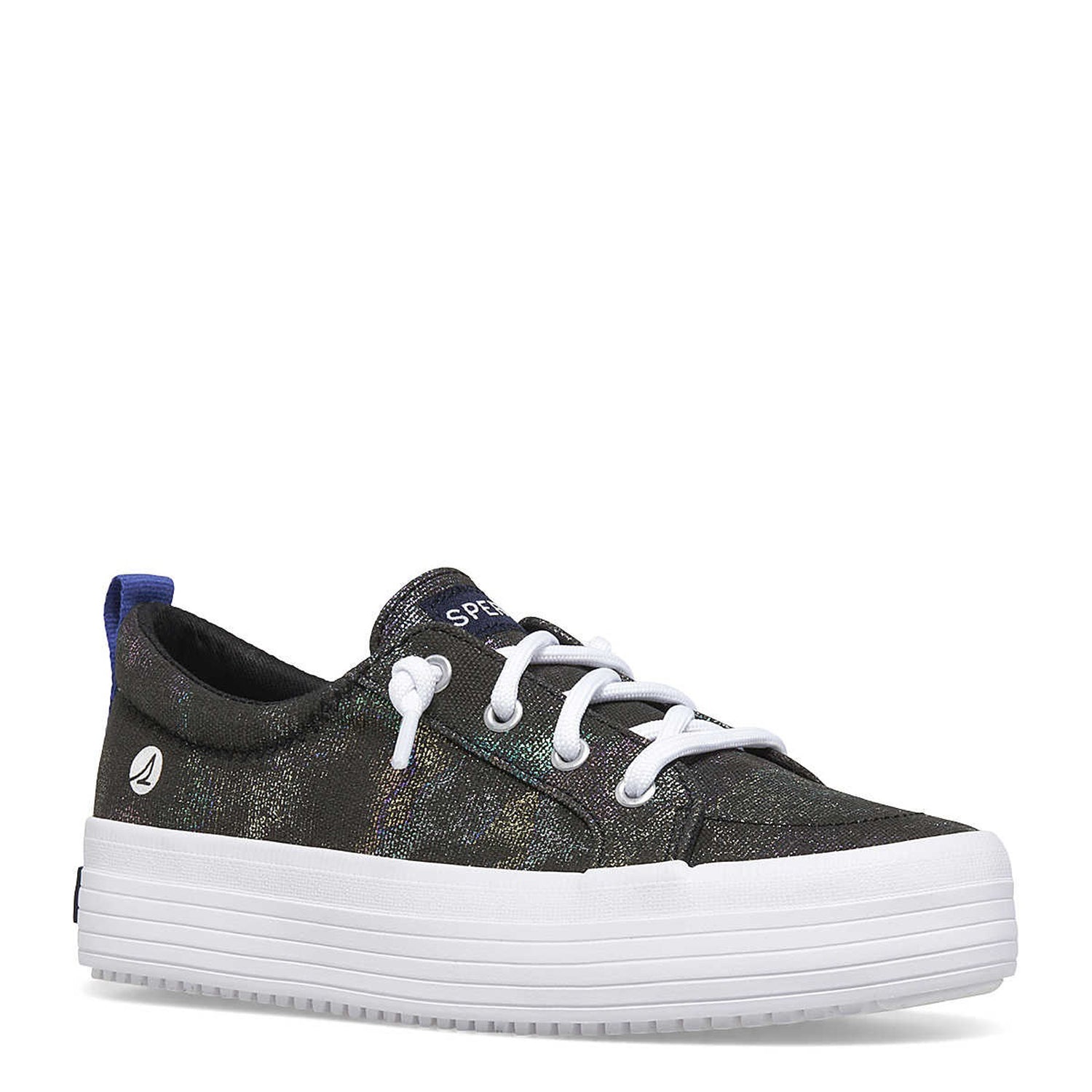 Peltz Shoes  Girl's Sperry Crest Vibe Platform Sneaker - Little Kid & Big Kid Black Multi STK167236