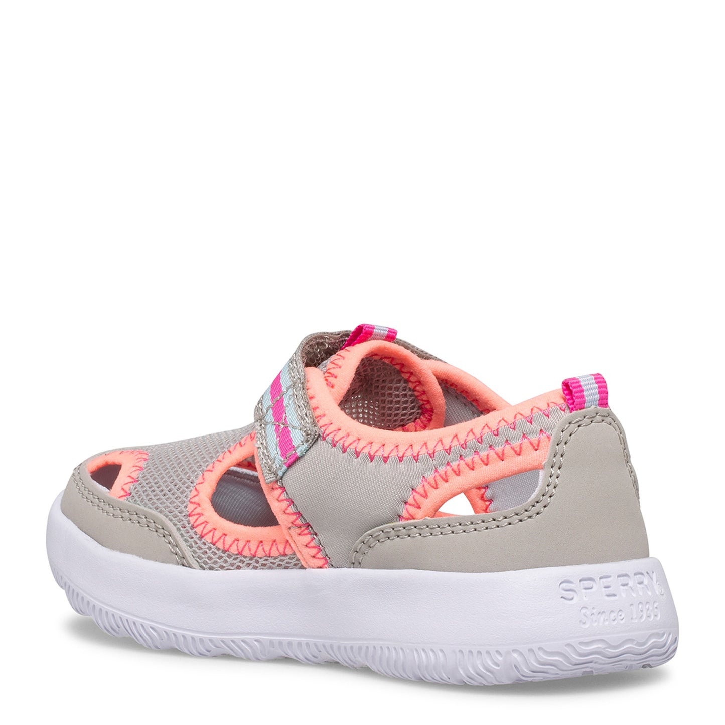 Peltz Shoes  Girl's Sperry Coastal Break Sandal - Toddler & Little Kid GREY MULTI STL165482