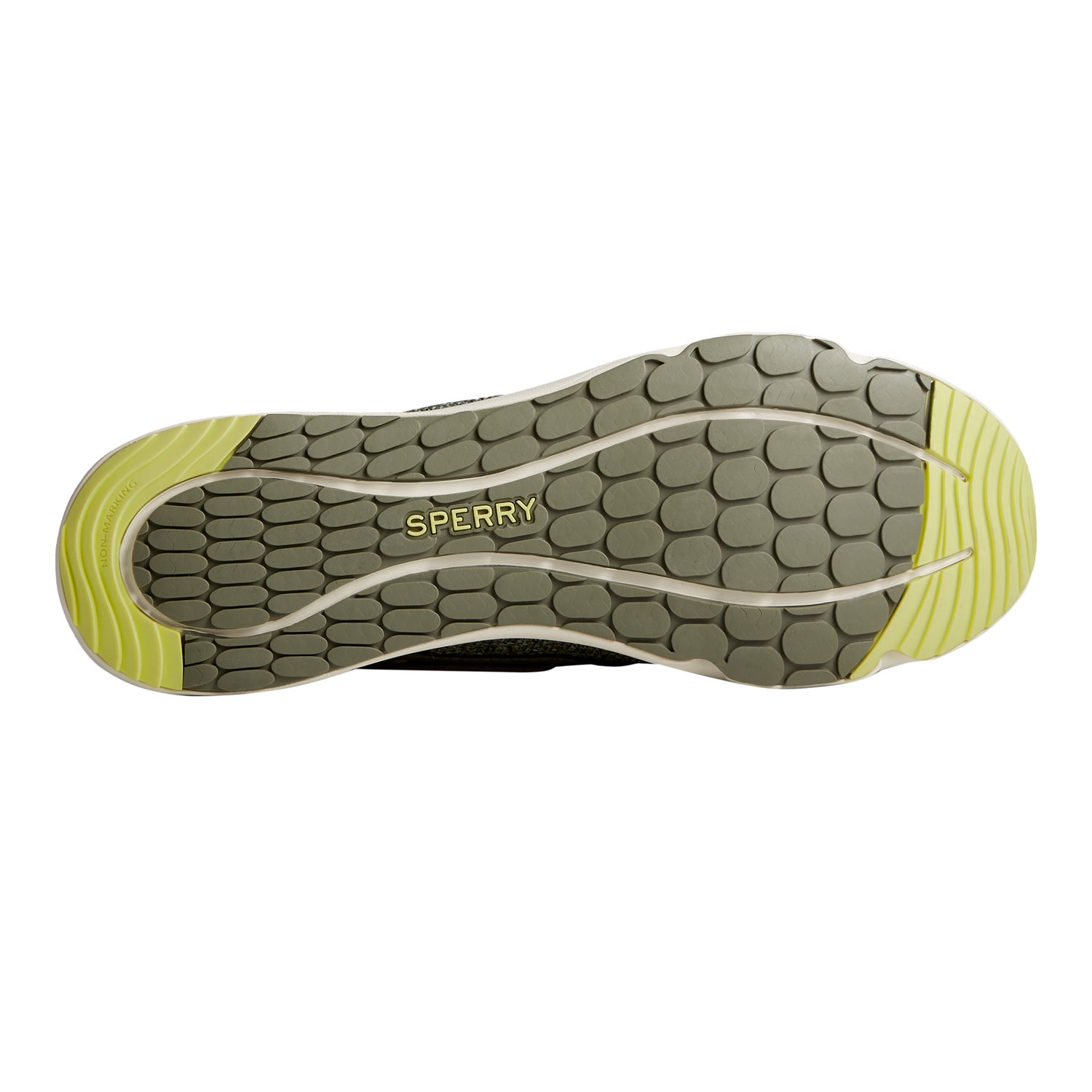Peltz Shoes  Men's Sperry 7 Seas 3 Eye Sneaker HEATHERED OLIVE STS23383