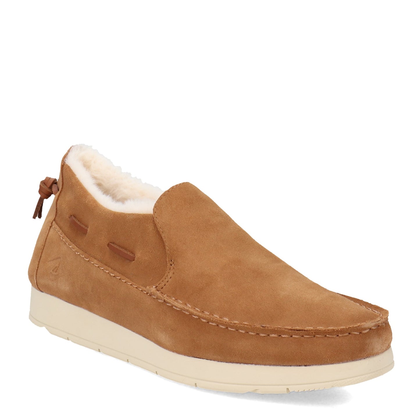 Peltz Shoes  Men's Sperry Moc-Sider Suede Slip-On TAN STS23726