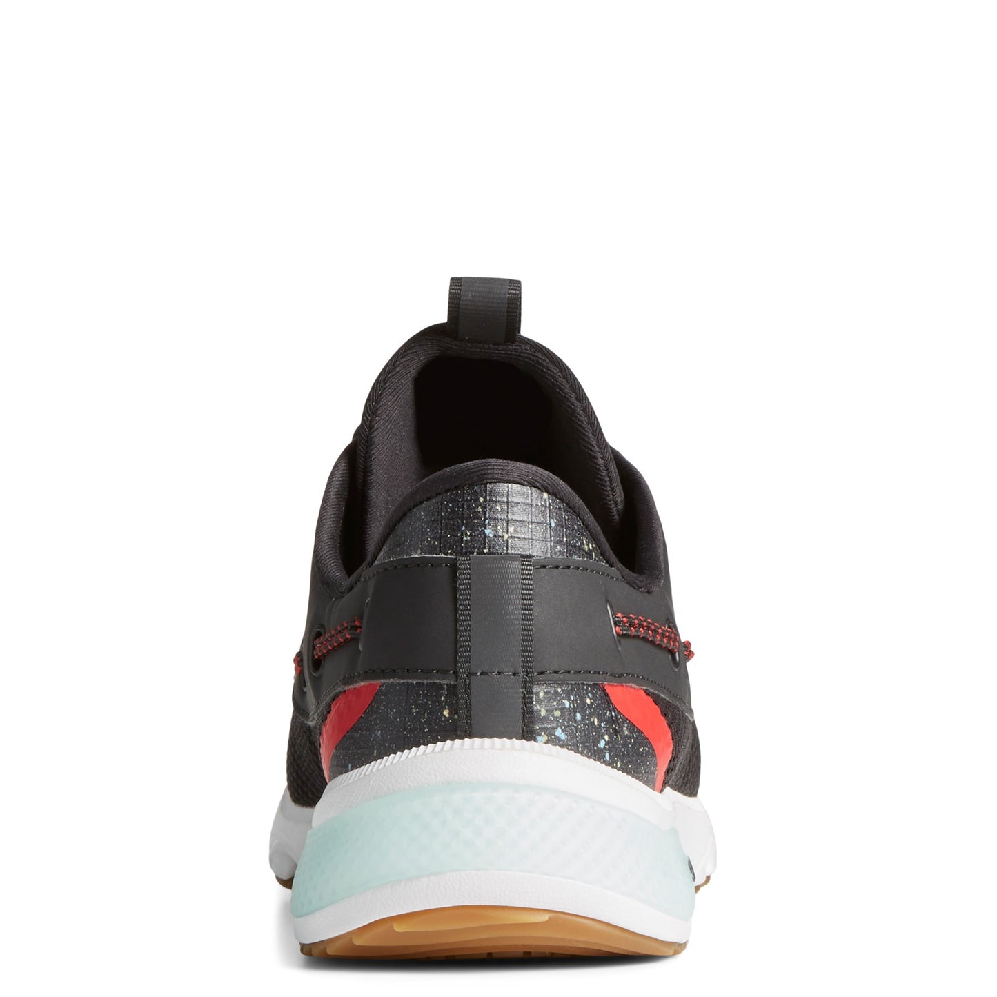 Peltz Shoes  Men's Sperry 7 Seas 3 Eye Sneaker BLACK / RED STS23914