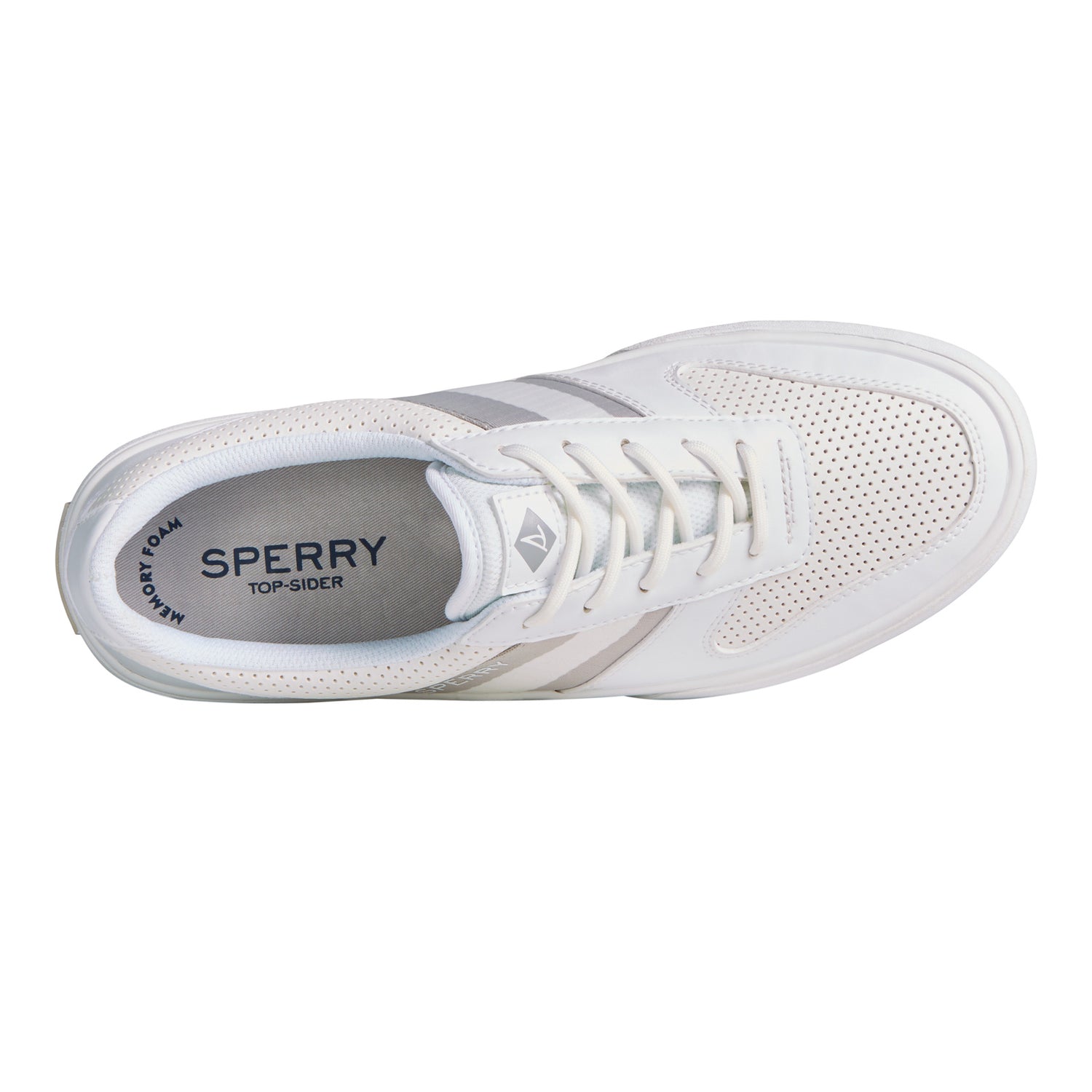 Peltz Shoes  Men's Sperry Halyard Retro Sneaker WHITE STS24067