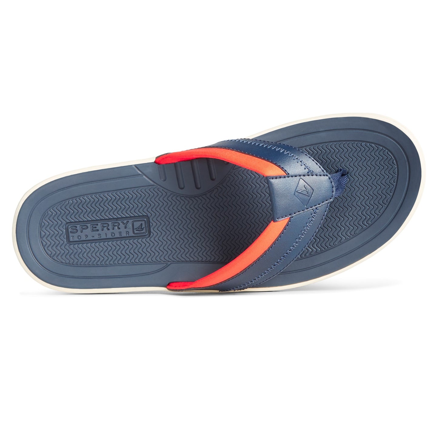 Peltz Shoes  Men's Sperry Havasu Sport Sandal NAVY ORANGE STS24078