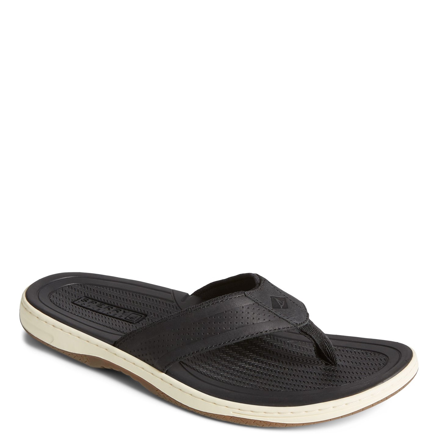 Peltz Shoes  Men's Sperry Havasu Perf Sandal BLACK STS24079