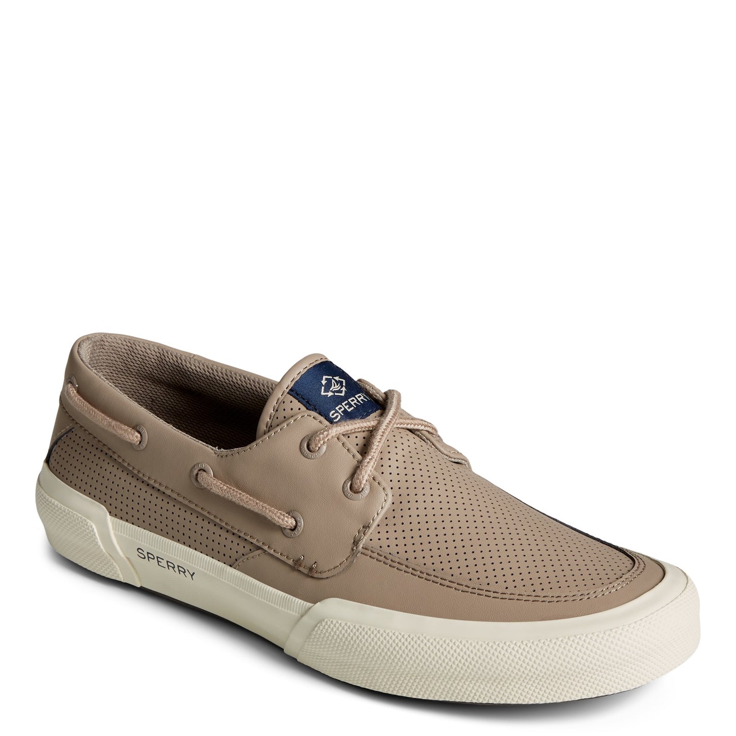 Peltz Shoes  Men's Sperry Soletide 2 Eye Seacycled Sneaker TAUPE STS24154