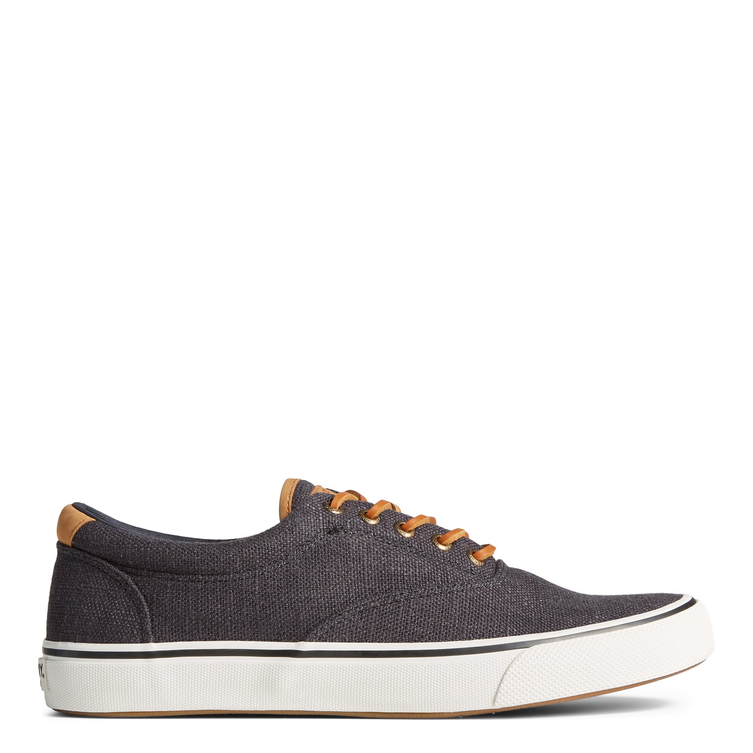 Peltz Shoes  Men's Sperry Striper II CVO Hemp Sneaker BLACK STS24174