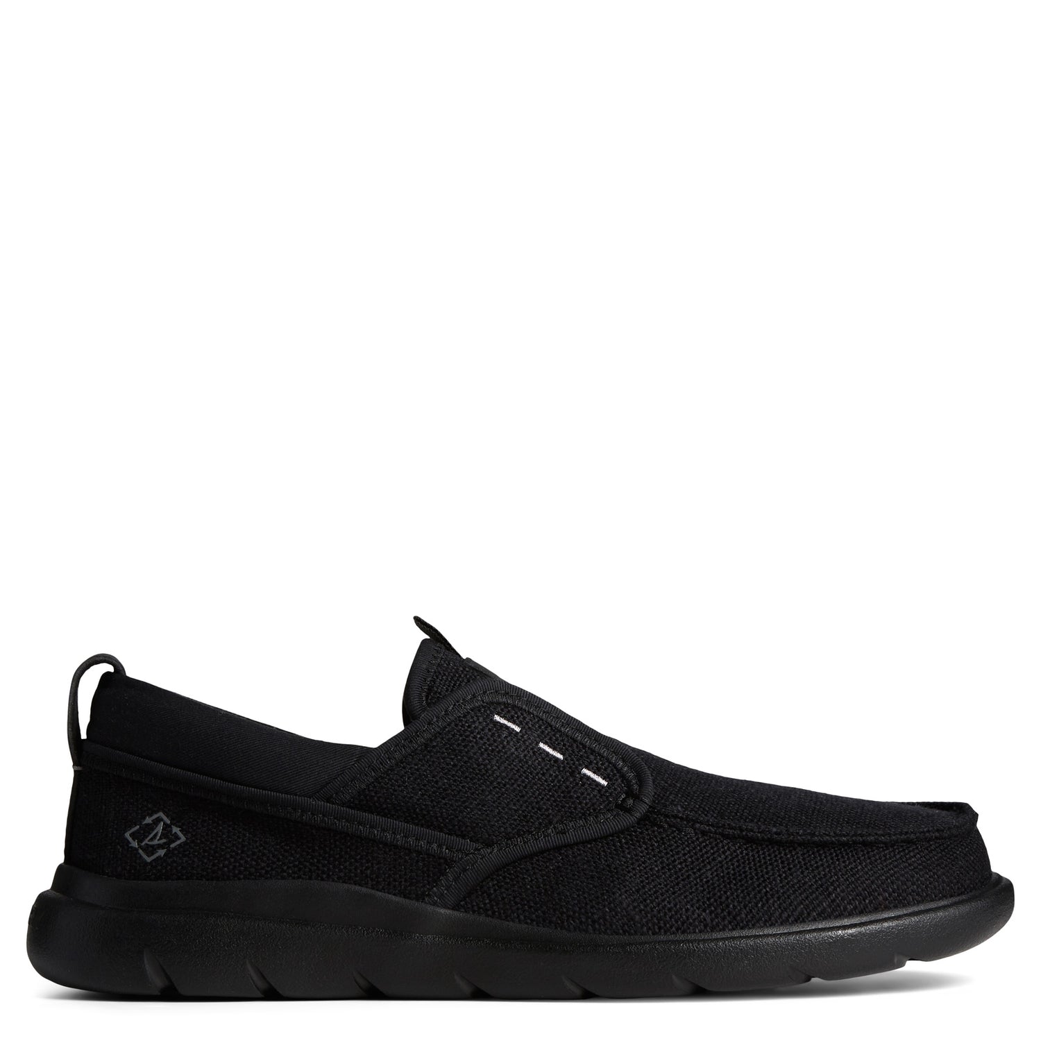 Peltz Shoes  Men's Sperry SeaCycled Captain's Moc Slip-On Black STS25016