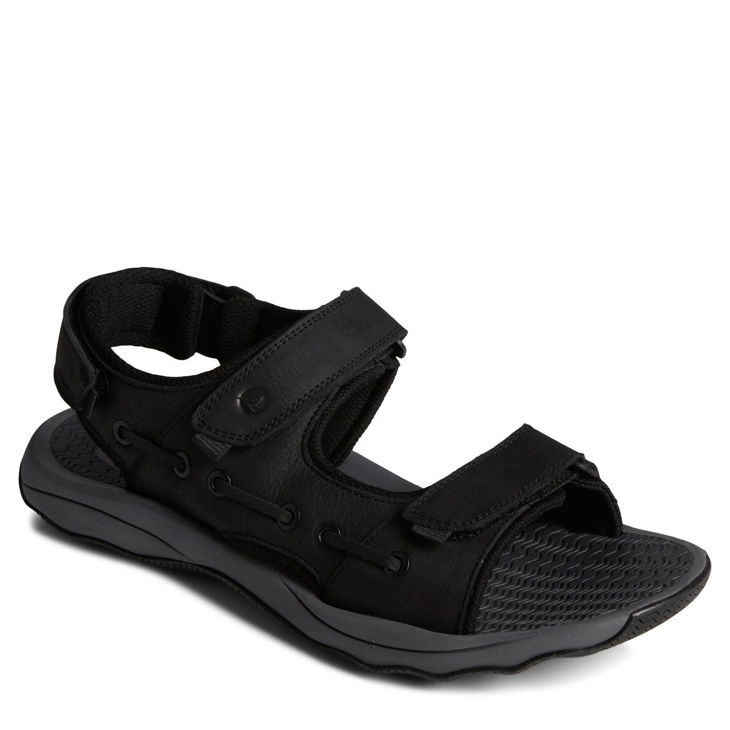 Peltz Shoes  Men's Sperry Rivington Sandal Black STS25112
