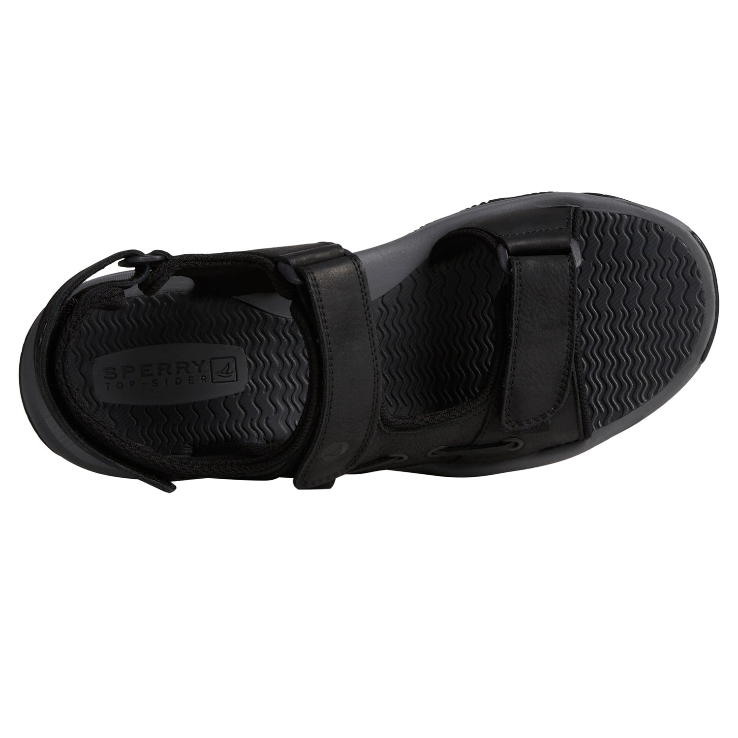 Peltz Shoes  Men's Sperry Rivington Sandal Black STS25112