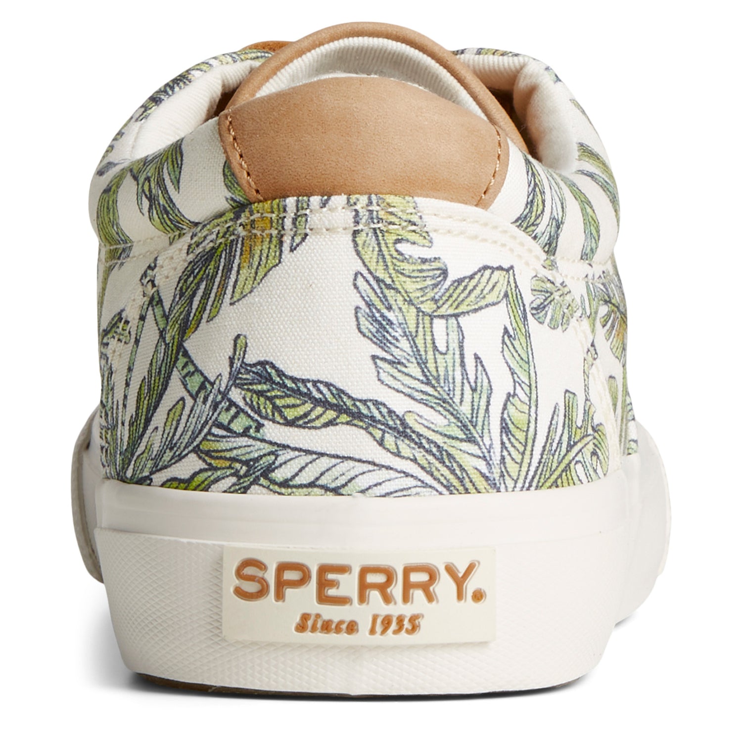 Peltz Shoes  Men's Sperry Striper II CVO SeaCycled Sneaker Cream Palm STS25133