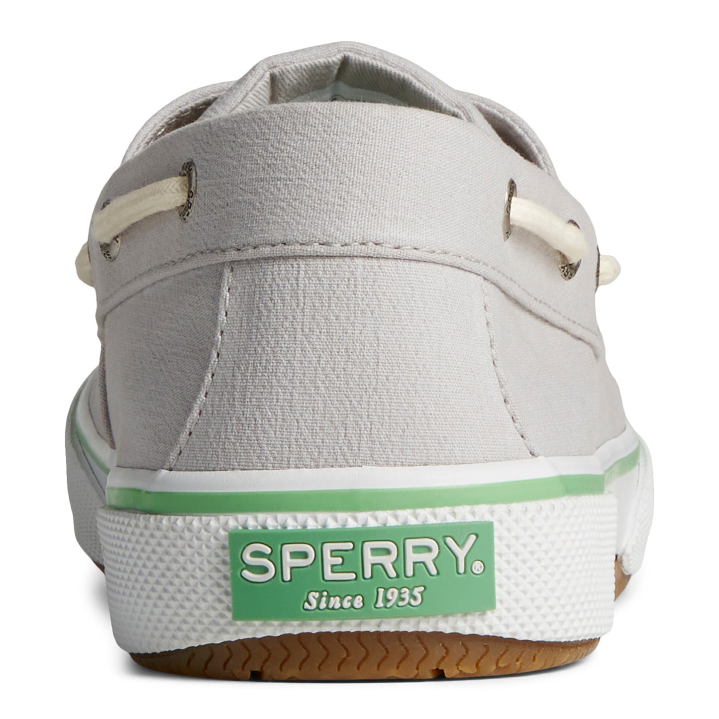 Peltz Shoes  Men's Sperry Halyard Boat Shoe Silver STS25190
