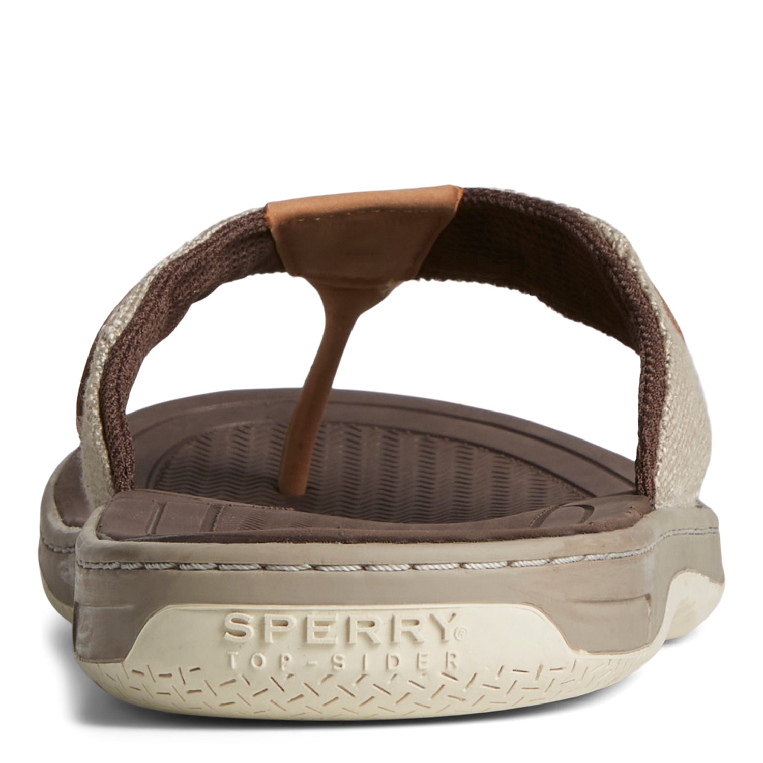 Peltz Shoes  Men's Sperry Baitfish SeaCycled Thong Sandal Taupe STS25229