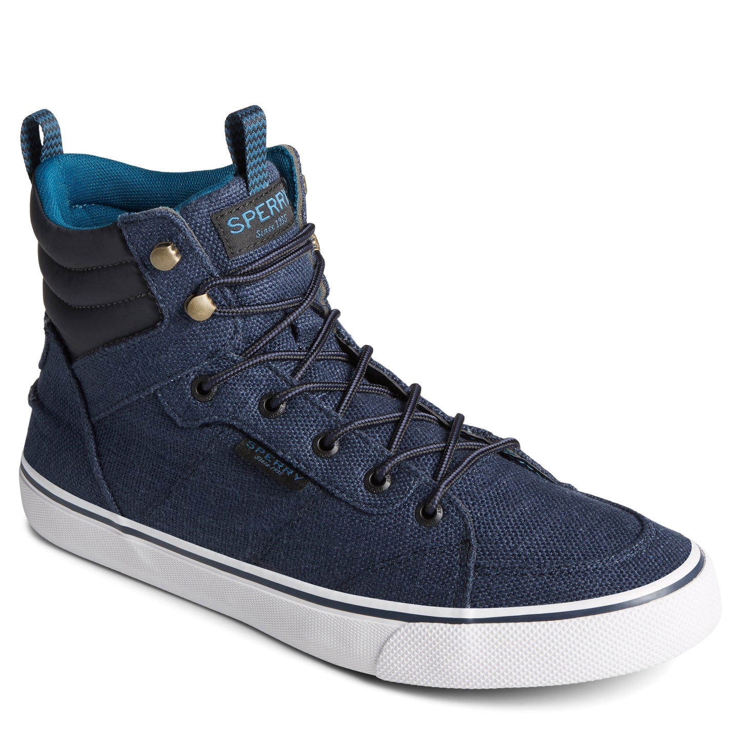 Peltz Shoes  Men's Sperry Striper II Hiker SeaCycled Boot Navy STS25247