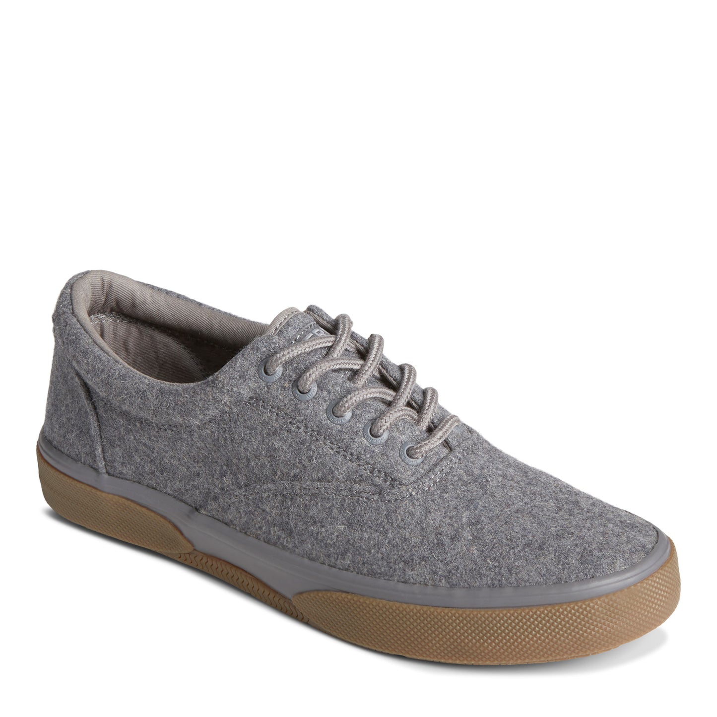 Peltz Shoes  Men's Sperry Halyard CVO Wool Sneaker Grey STS25388