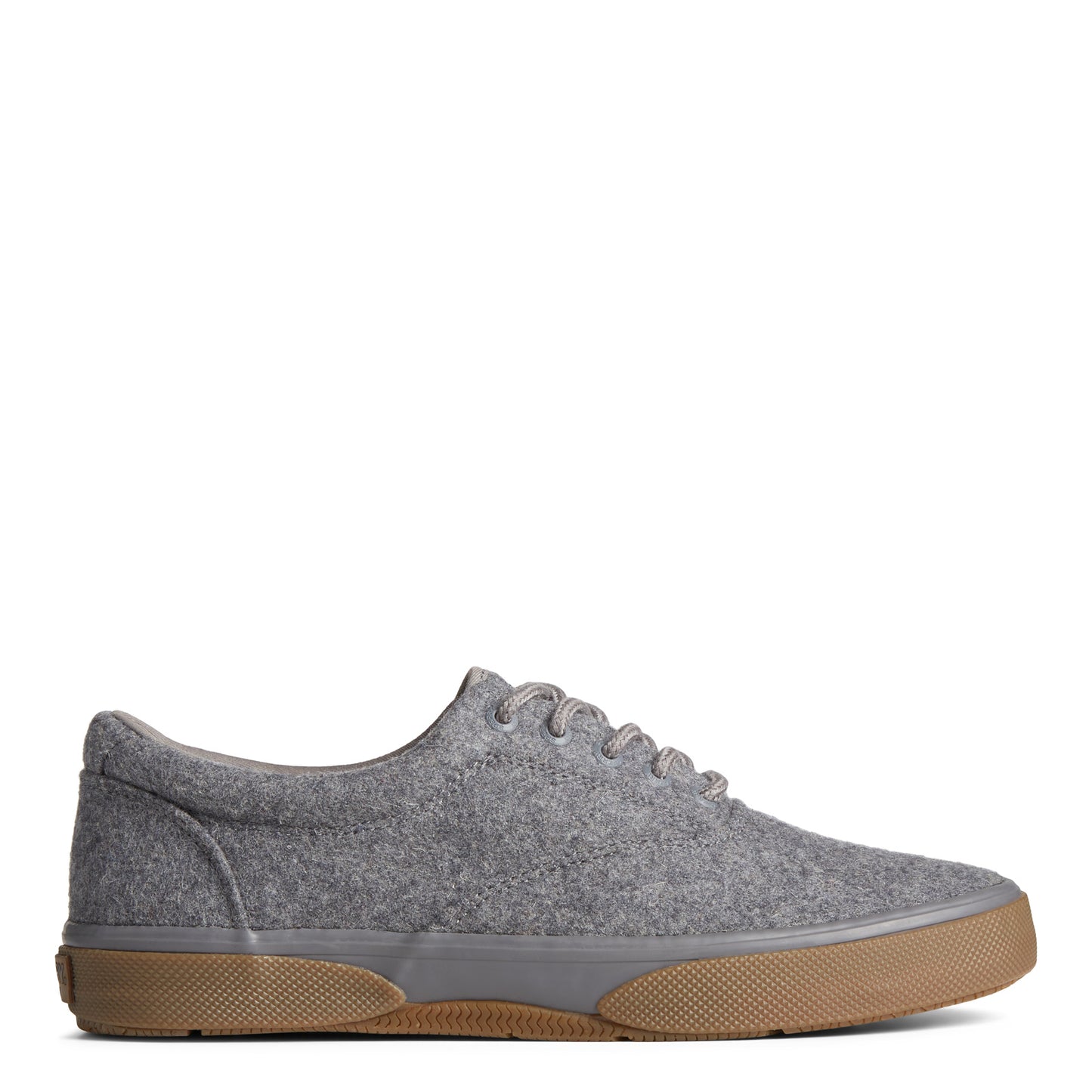 Peltz Shoes  Men's Sperry Halyard CVO Wool Sneaker Grey STS25388