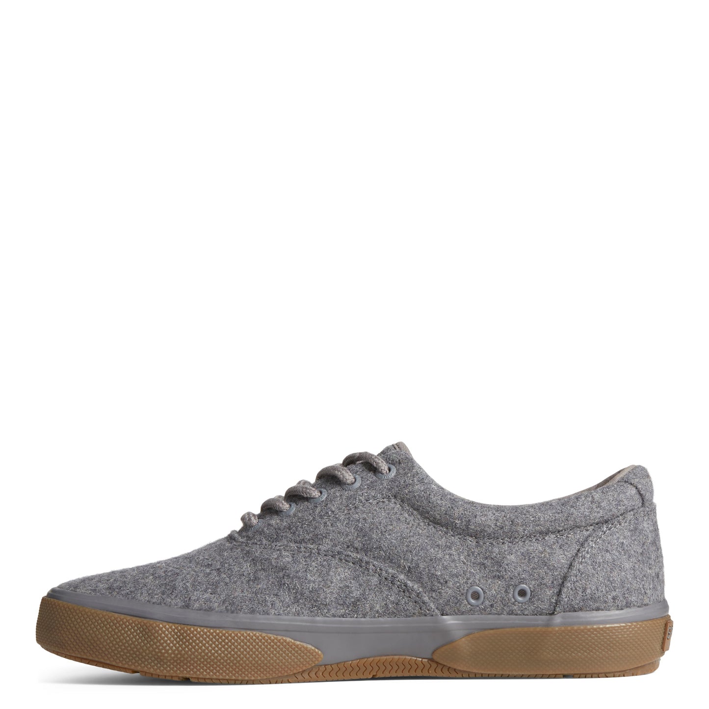 Peltz Shoes  Men's Sperry Halyard CVO Wool Sneaker Grey STS25388
