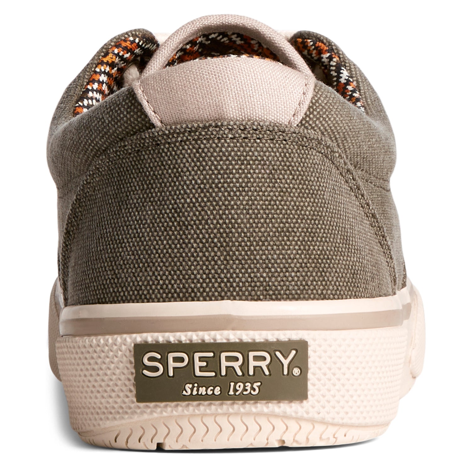 Peltz Shoes  Men's Sperry Halyard SeaCycled CVO Sneaker Olive STS25391