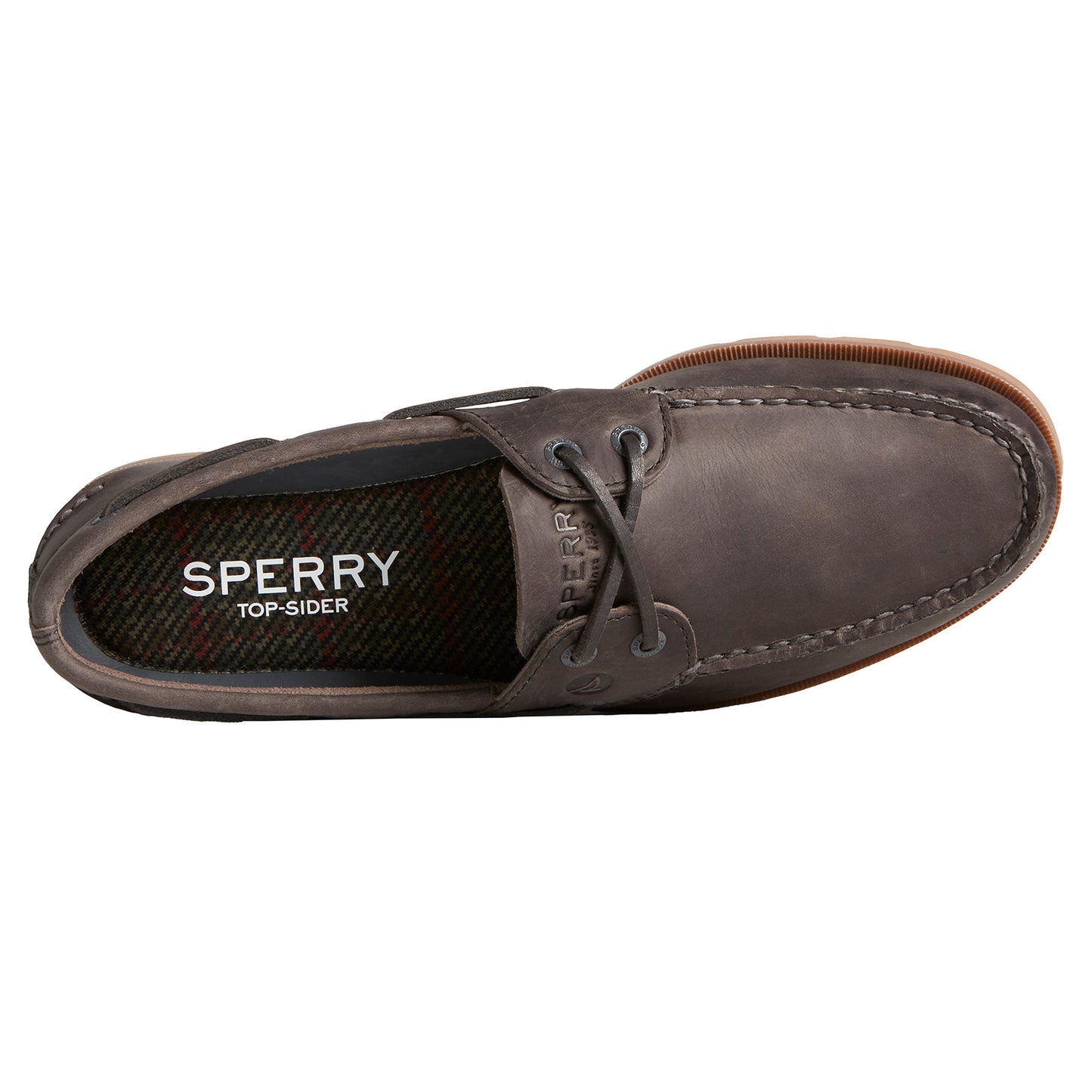 Peltz Shoes  Men's Sperry Leeward Boat Shoe Houndstooth Blue STS25399