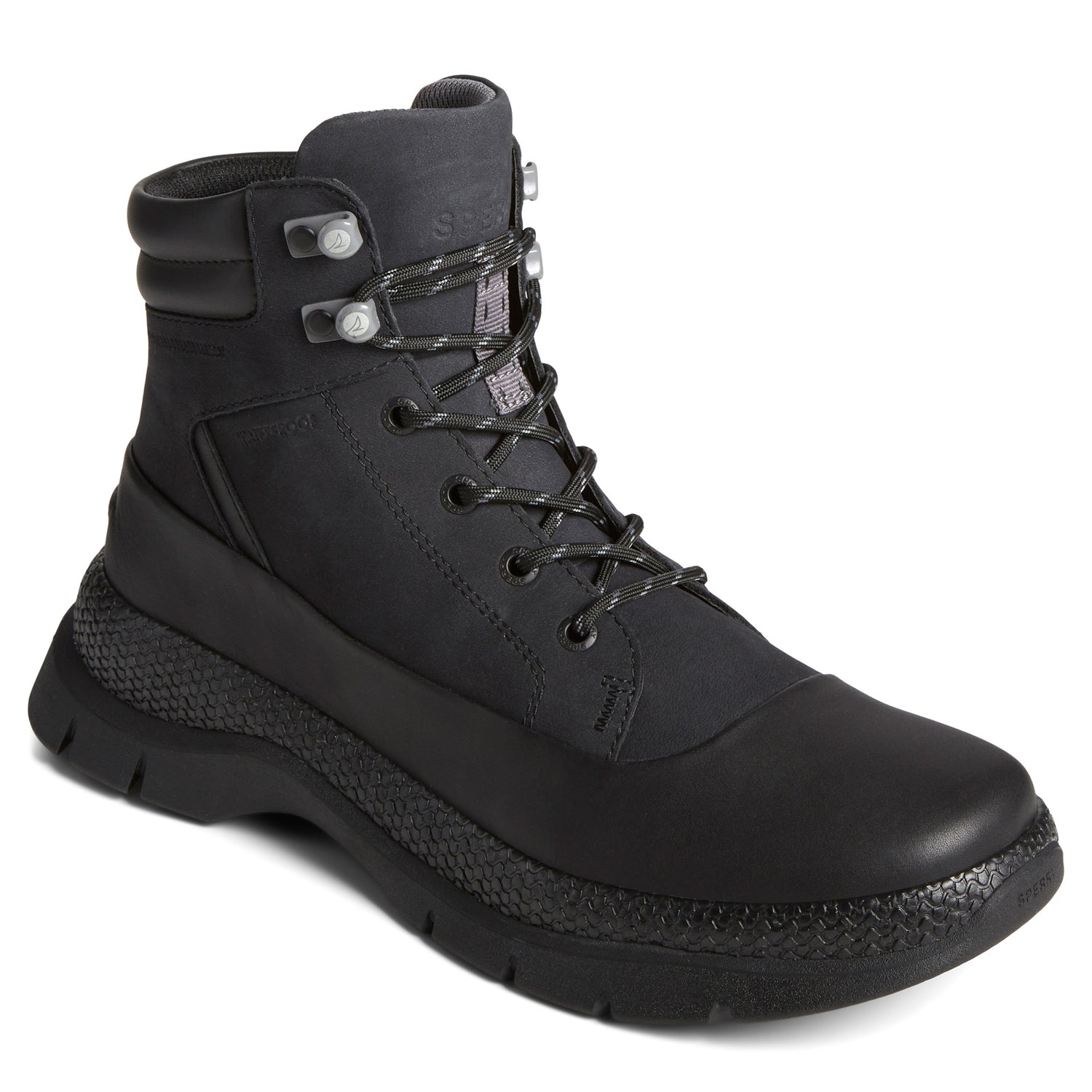 Peltz Shoes  Men's Sperry Whitecap Hiker Boot Black STS25416